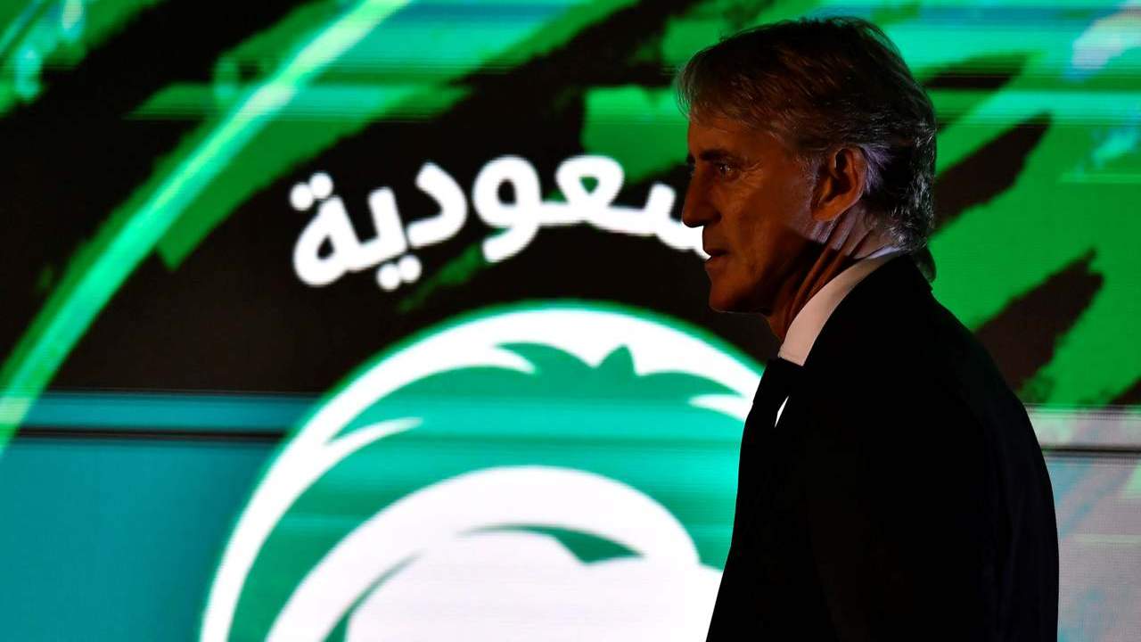 Roberto Mancini alla presentazione da ct dell'Arabia Saudita - Foto ANSA - Dotsport.it