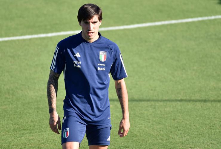 Sandro Tonali si allena con l'Italia - Foto ANSA - Dotsport.it