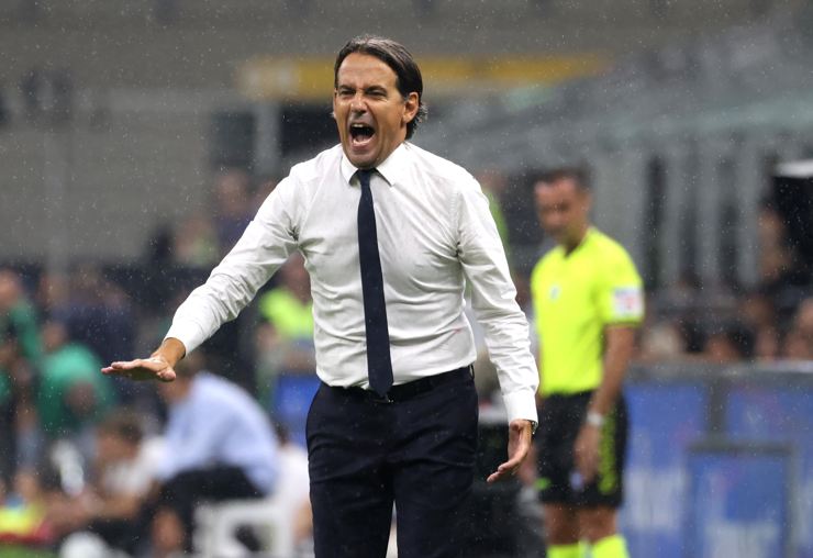 Simone Inzaghi durante il derby - Foto ANSA - Dotsport.it