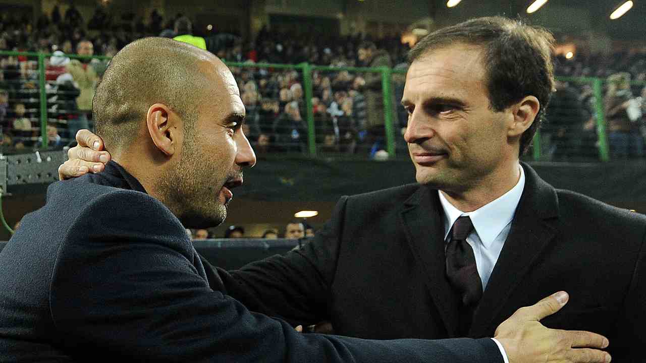 Massimiliano Allegri e Pep Guardiola - Foto ANSA - Dotsport.it