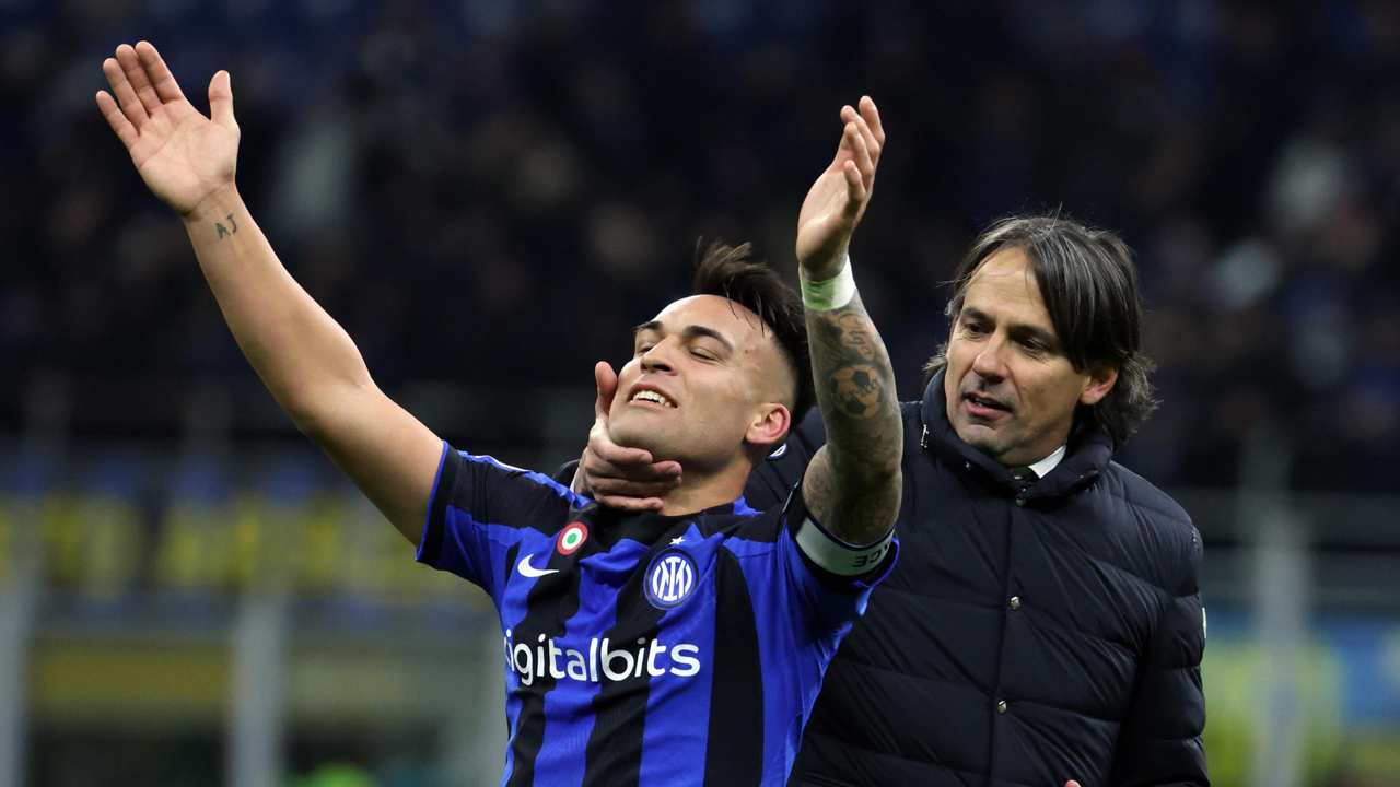 Simone Inzaghi e Lautaro Martinez - Foto ANSA - Dotsport.it