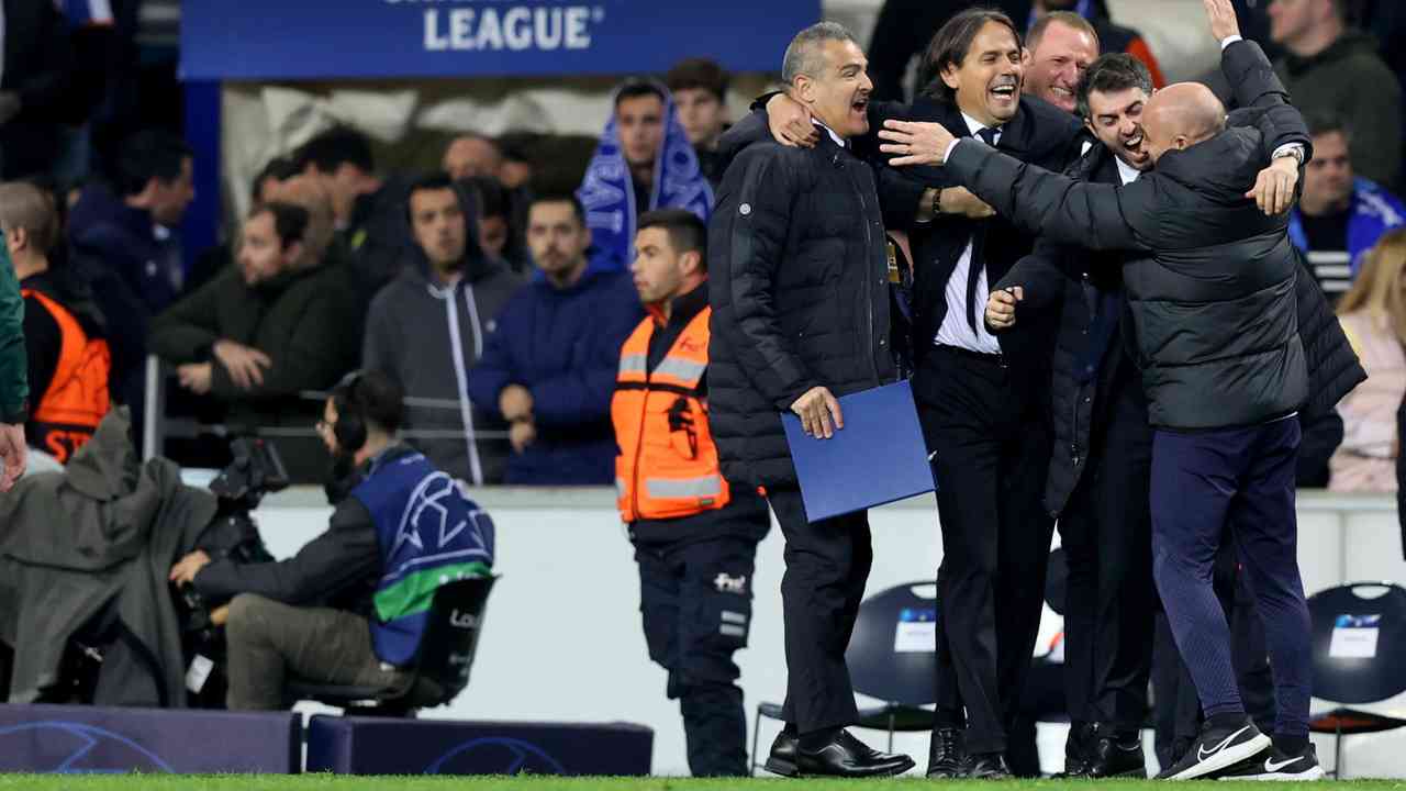 Simone Inzaghi esulta in Champions League - Foto ANSA - Dotsport.it