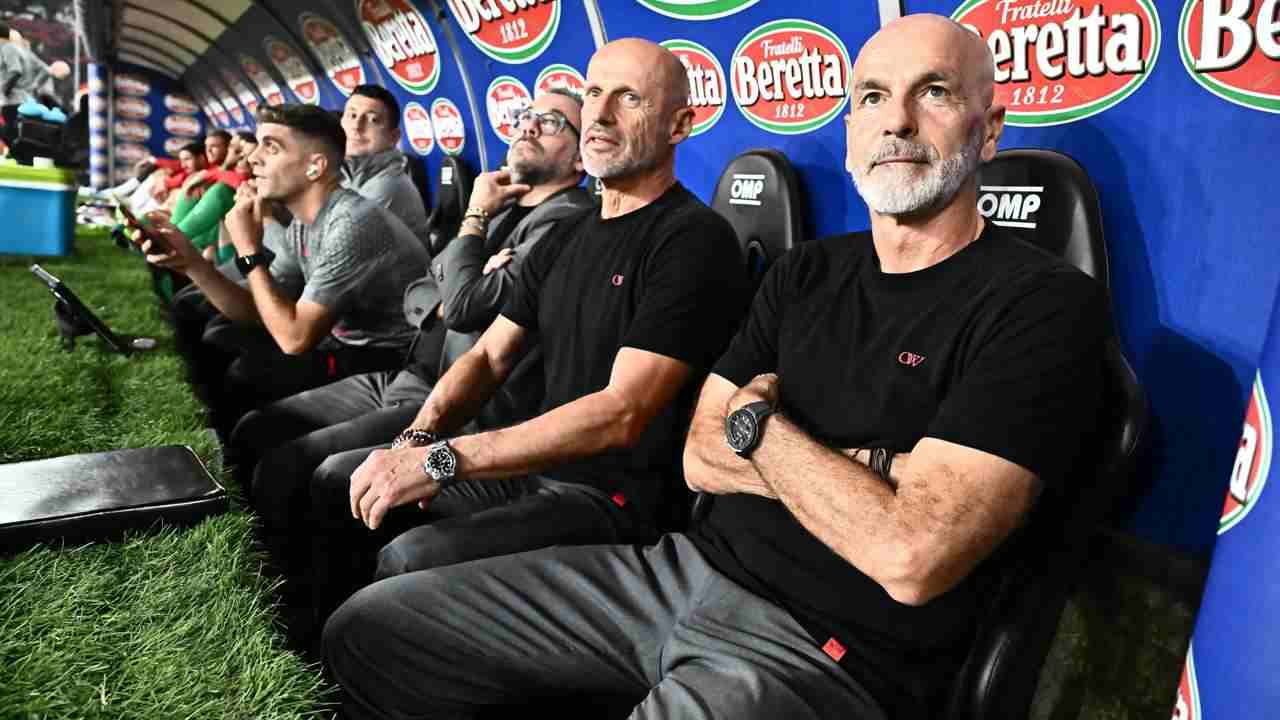 Stefano Pioli in panchina a Genova - Foto ANSA - Dotsport.it