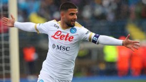 Lorenzo Insigne festeggia una rete segnata con la maglia del Napoli - Foto ANSA - Dotsport.it