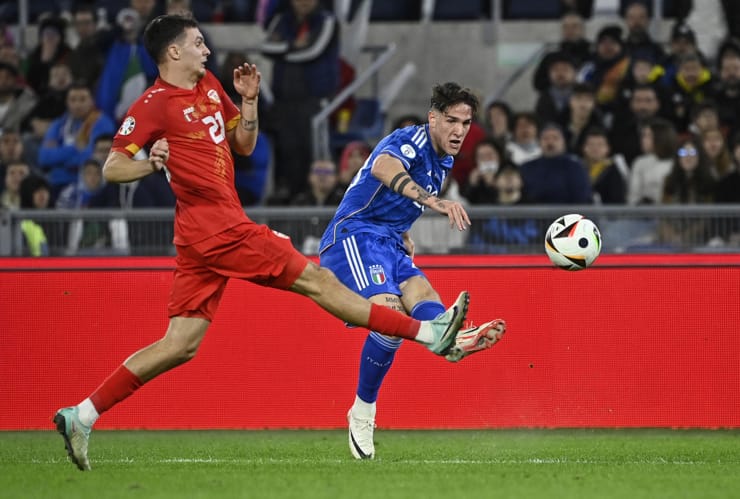 Zaniolo con la maglia dell'Italia contro la Macedonia - Foto ANSA - Dotsport.it