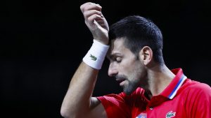 Nole Djokovic affranto - Foto ANSA - Dotsport.it