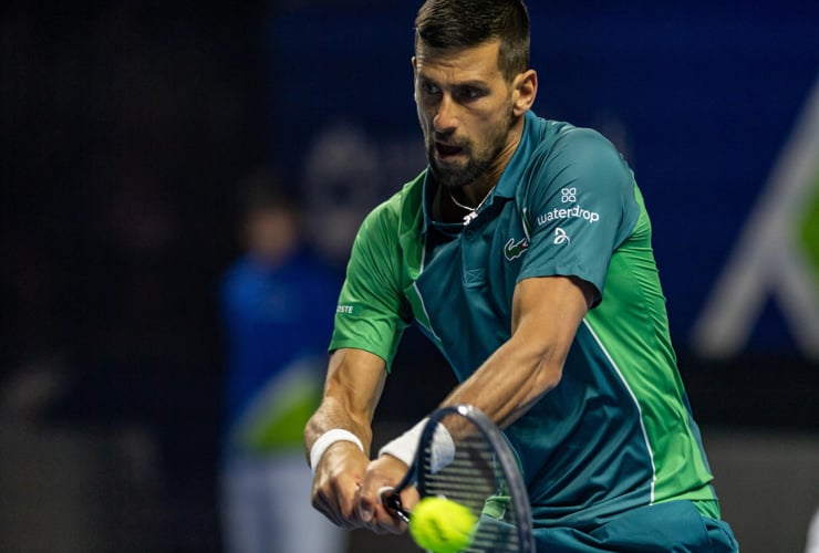 Nole Djokovic in una recente partita - Foto ANSA - Dotsport.it