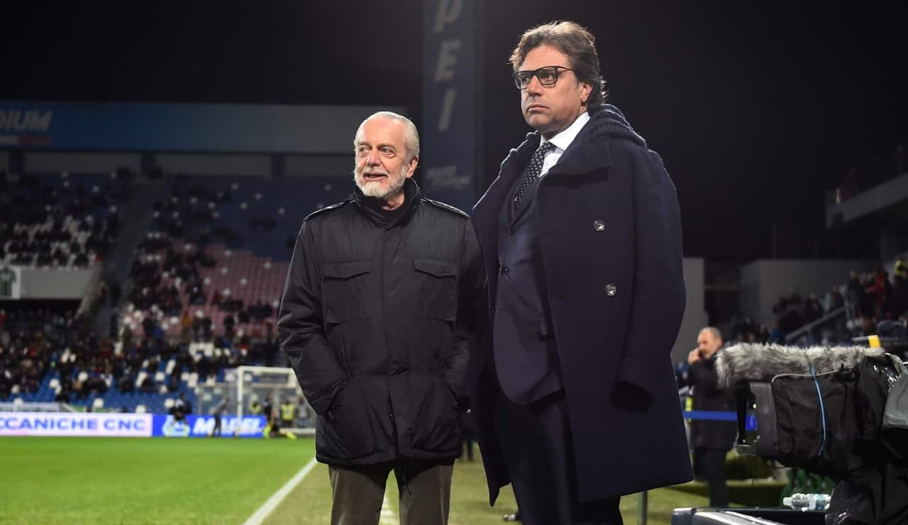 Cristiano Giuntoli e Aurelio De Laurentiis - Foto Lapresse - Dotsport.it