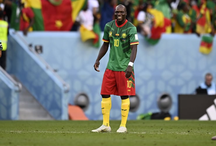 Aboubakar in campo con la maglia del Camerun - Foto Lapresse - Dotsport.it