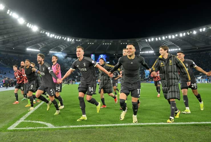 La Juventus festeggia per la qualificazione alla finale di Coppa Italia - Foto Lapresse - Dotsport.it